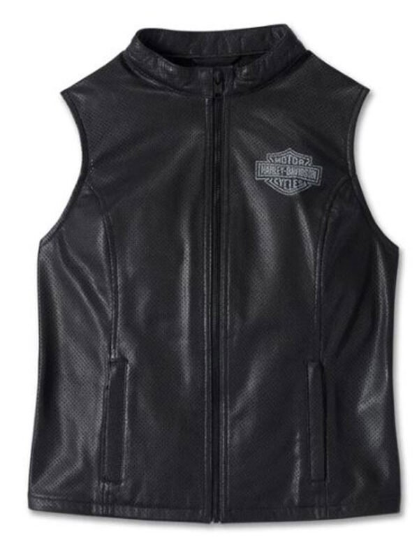 Perforated Leather Vest for Women's