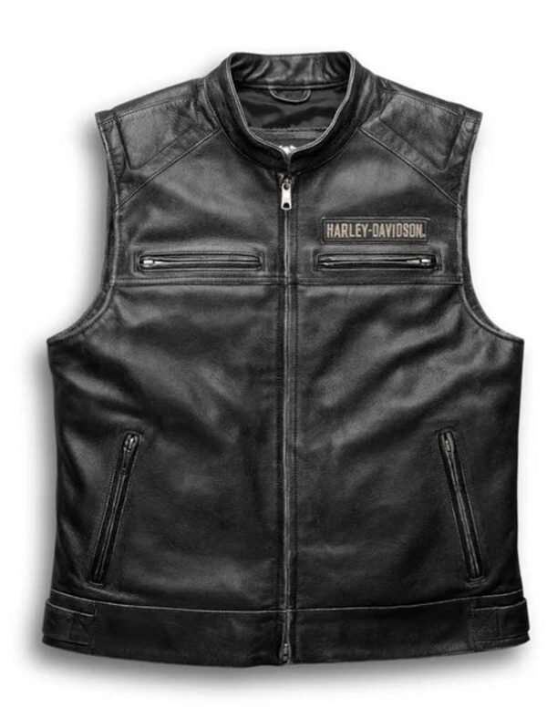 Mens Passing Link Leather Vest