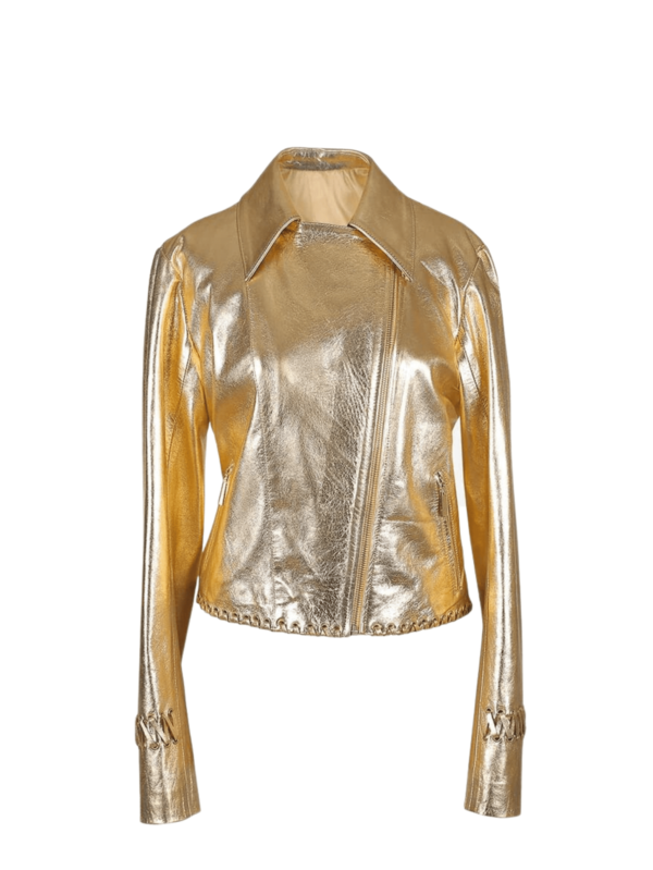 Golden Leather Jacket Short Body