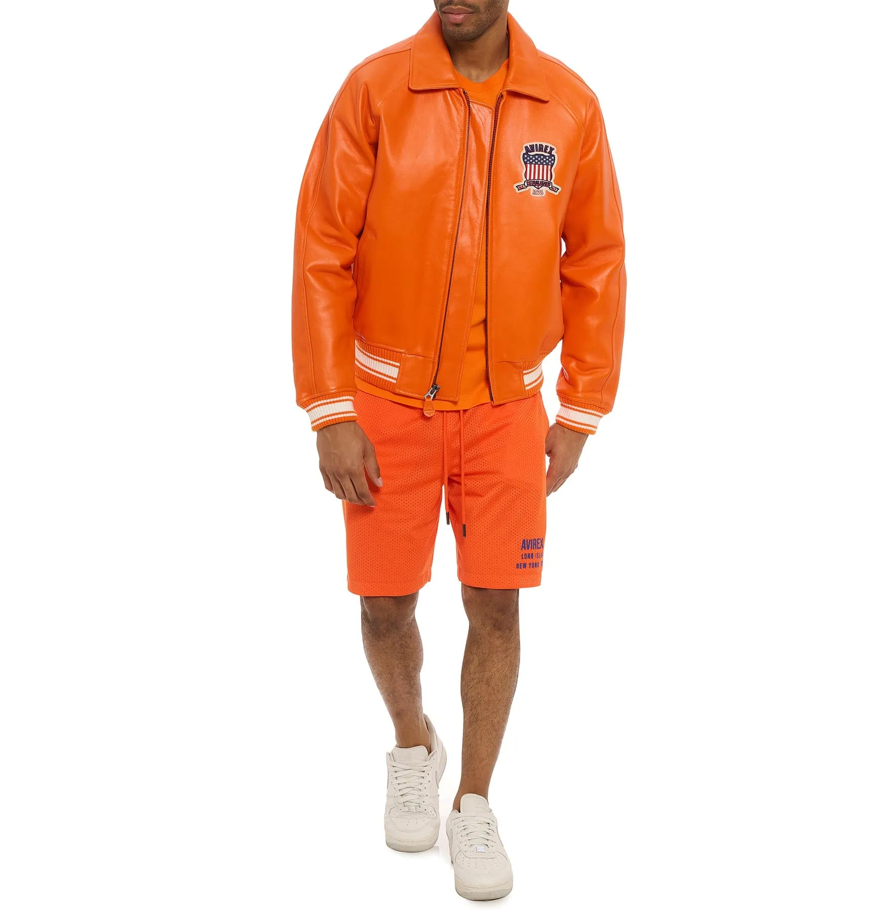 AVIREX LEATHER JACKET ORANGE - Image 7