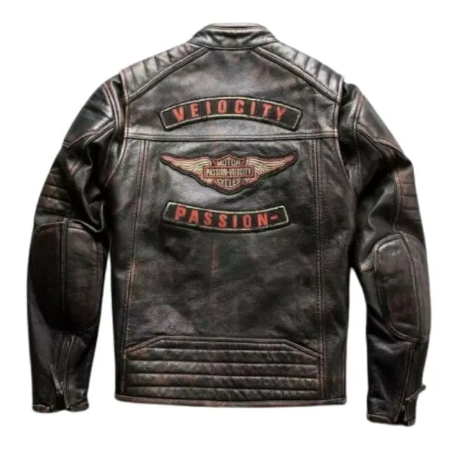 Men’s Cruiser Leather Motorcycle Jacket - Image 2