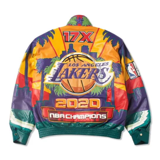 X Lakers 2020 Bomber Jacket Purple Los Angeles Lakers NBA Champions 2020 City Of Angeles Basket Ball Leather Jacket - Image 2