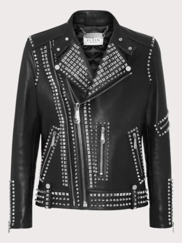 Biker Studded Leather Jacket