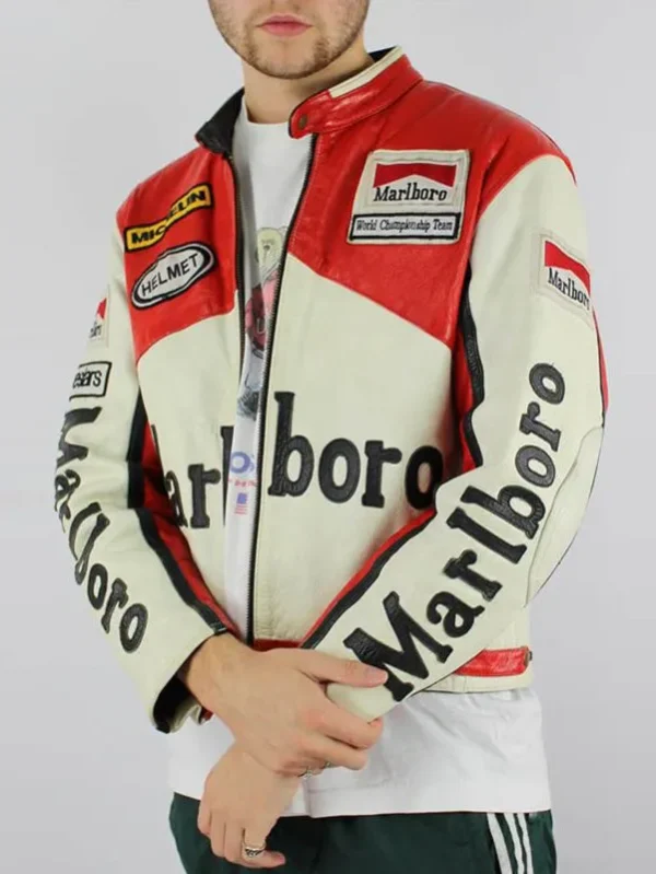 Mens Racer Marlboro Leather Jacket