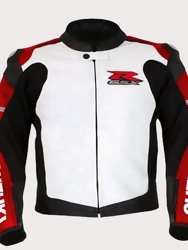 SUZUKI Motorcycle Leather Racing Red Jacket