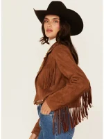 26 International Women's Suede Fringe Jacket - Image 4