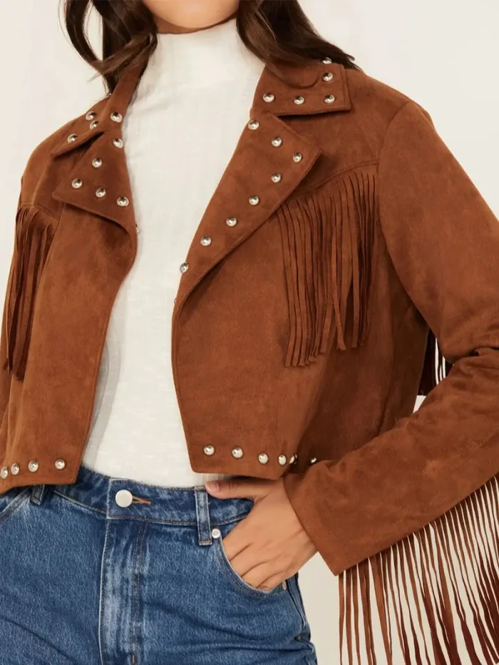 26 International Women's Suede Fringe Jacket - Image 3