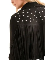 Studded Fringe Open Western Jacket - Image 5