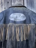 90s Vintage Fringe Leather Jacket for Men - Image 4