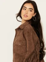 Women's Genuine Suede Fringe Jacket - Image 4