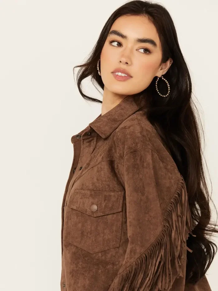 Women's Genuine Suede Fringe Jacket - Image 4