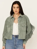 Women's Genuine Suede Leather Fringe Jacket