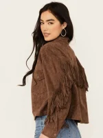 Women's Genuine Suede Fringe Jacket - Image 2