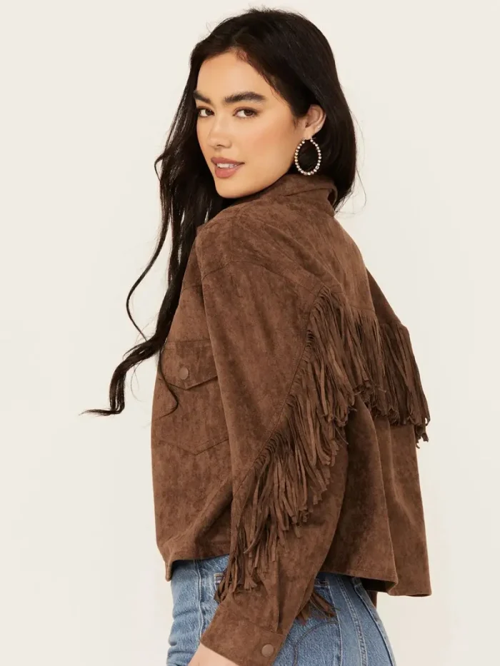 Women's Genuine Suede Fringe Jacket - Image 2
