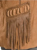 Classic Men's Western Style Cow Suede Leather Jacket with Fringe - Image 5
