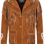 Beaded and Fringed Suede Jacket