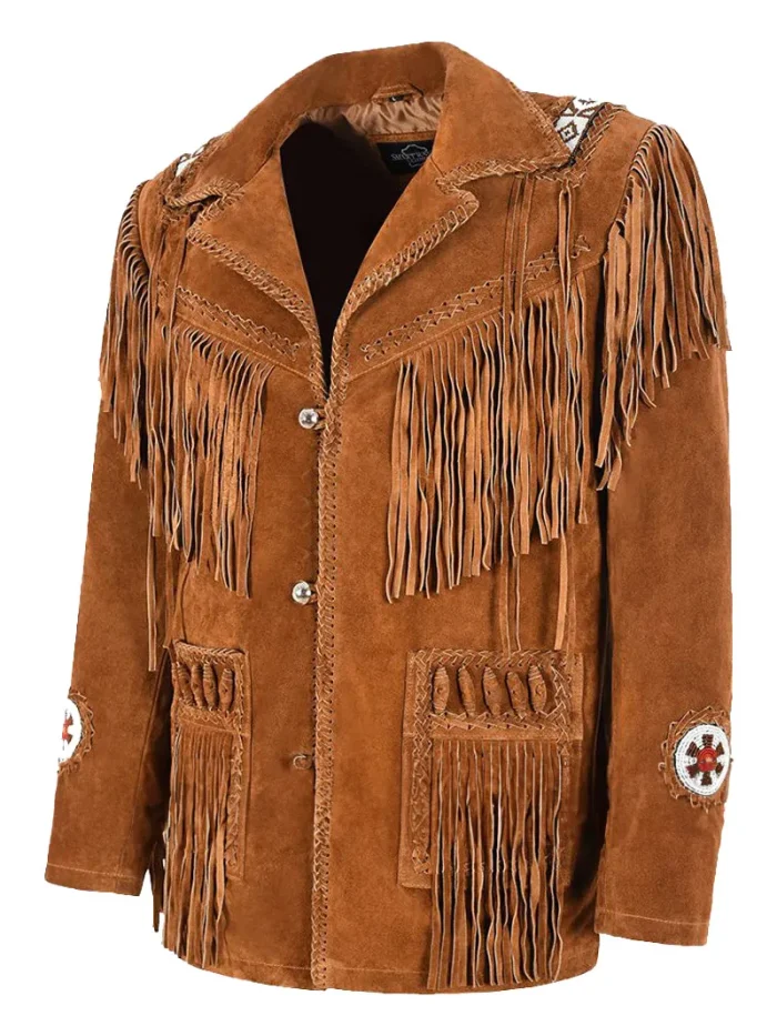 Beaded and Fringed Suede Jacket - Image 4