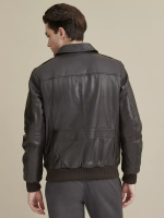 Chris Leather Bomber Jacket - Image 3