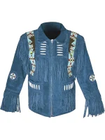 Cowboy Western Leather Jacket With Fringe - Image 3