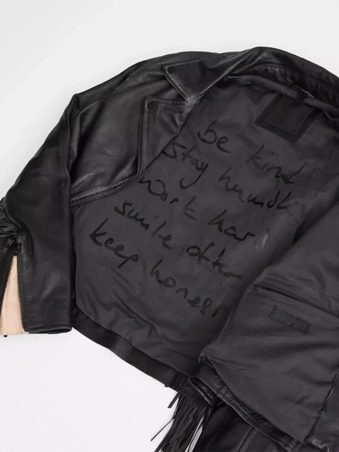 Crissy Star Leather Fringe Jacket - Black - Image 2