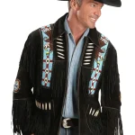 Final Cowboy Western Style Leather Jacket with Fringe