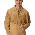 Fringed Suede Leather Long Sleeve Western Jacket