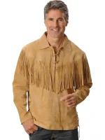 Mens Fringed Suede Leather Western Jacket - Image 3