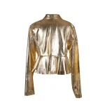 Golden Glow Womens Cowhide Leather Jacket back