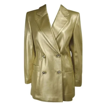 Handmade Gold Leather Coat Women