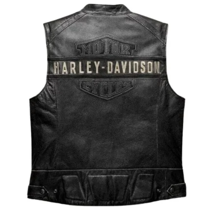 Harley Mens Motorbike Leather Vest 2