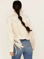 Women's Blair Fringe and Studded Suede Snap Jacket - Image 2