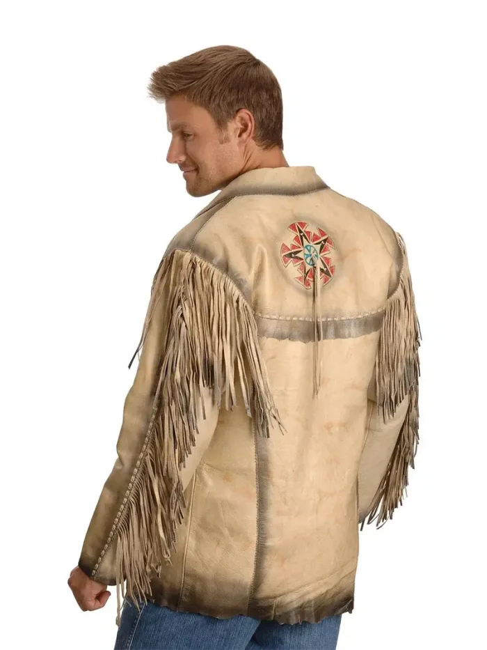 Kobler Maricopa Fringe Leather Jacket - Cream - Image 2