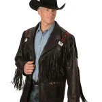 Kobler Mohawk Fringe Leather Jacket - Black