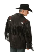 Kobler Mohawk Fringe Leather Jacket - Black - Image 2