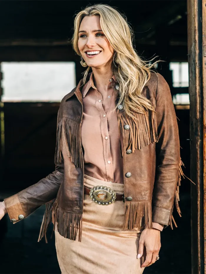 Lea Fringe Womens Leather Jacket 4