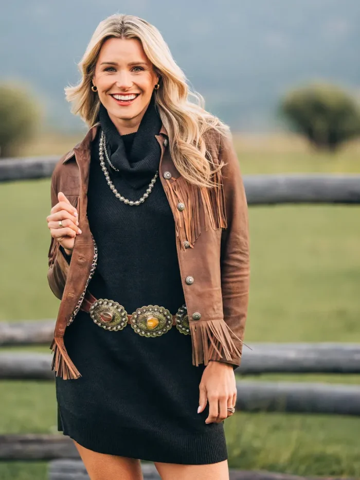 Lea Fringe Womens Leather Jacket 3