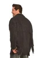 Liberty Wear Men's Suede Fringe Western Jacket Black - Image 3