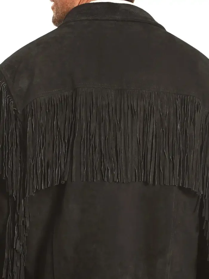 Liberty Wear Men's Suede Fringe Western Jacket Black - Image 5