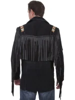 Scully Men's Bone Beaded Fringe Leather Jacket - Image 2