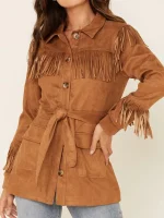 Women's Tan We Are Free Fringe Jacket - Image 4