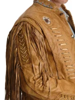 Mens Fringe Leather Jacket - Image 3