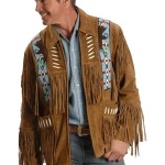 Hero Cowboy Western Style Leather Jacket with Fringe