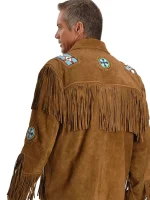 Hero Cowboy Western Style Leather Jacket with Fringe - Image 2