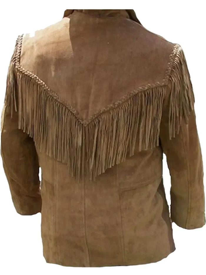Men Western Fringed Suede Coat - Image 2