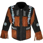 Men Western Leather Jacket With Fringe