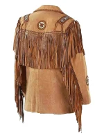 Pure Mens Handmade Suede Fringe Leather Jacket - Image 2