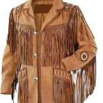 Pure Mens Handmade Suede Fringe Leather Jacket