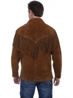 Mens Fringed Suede Leather Western Jacket - Image 2