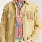 Men’s Western Leather Jacket With Beads Fringes