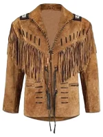 Real Suede Western Style Leather Jacket for Sale